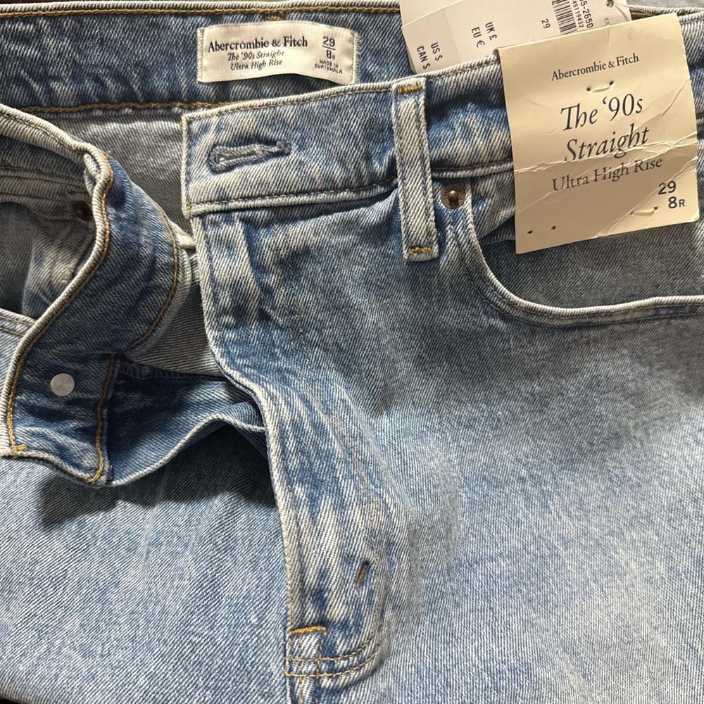 Abercrombie & Fitch Men's Light Blue Straight Jeans